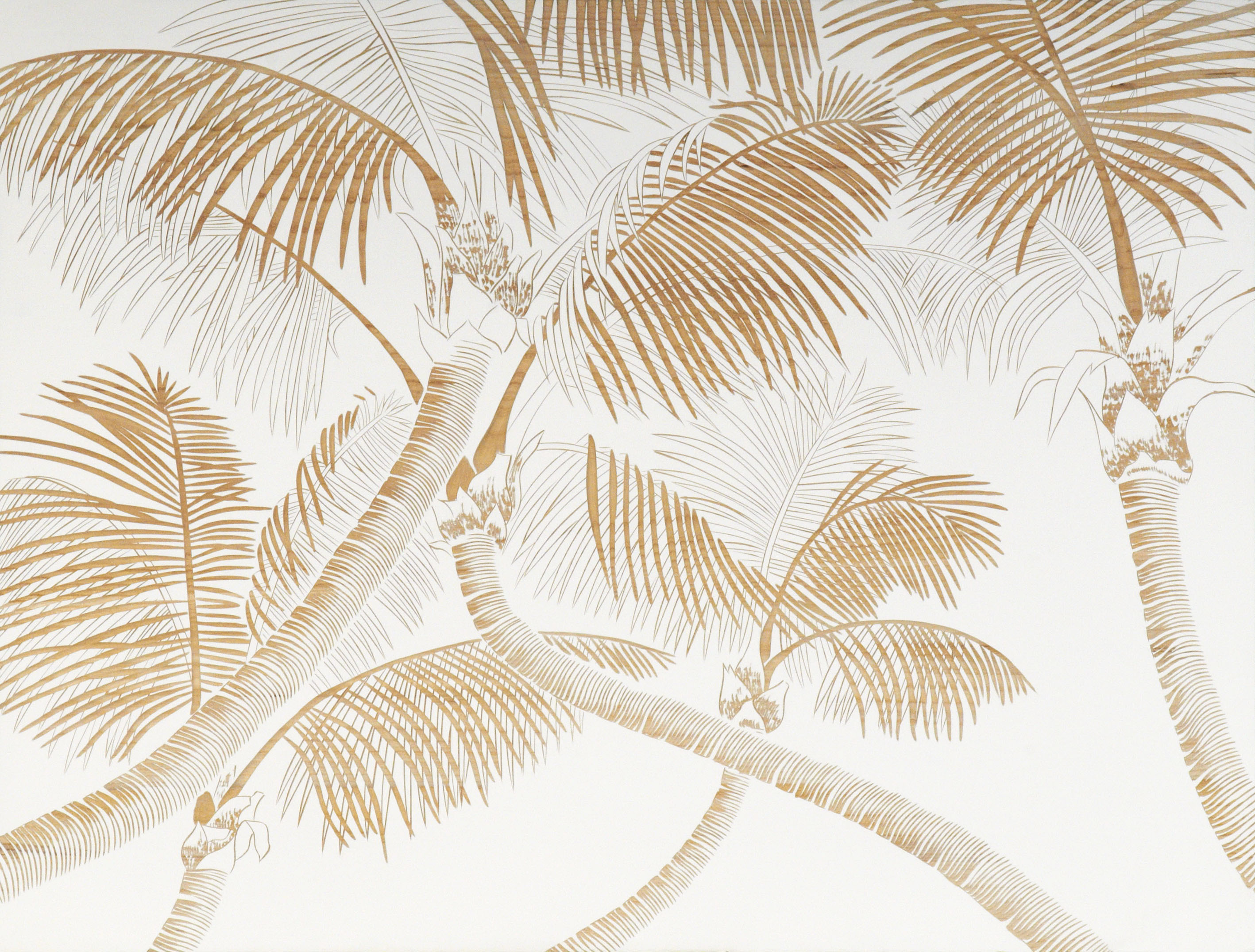 HP088 Wall Décor art wood panel hand carved botanical